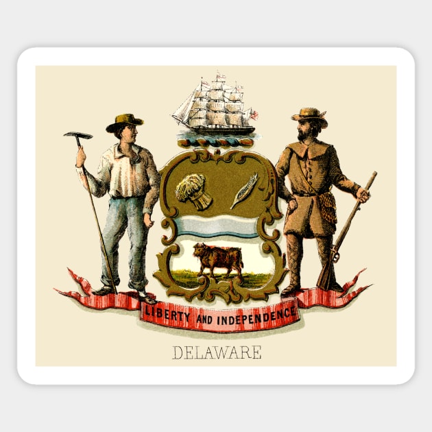 1876 Delaware Coat of Arms Sticker by historicimage